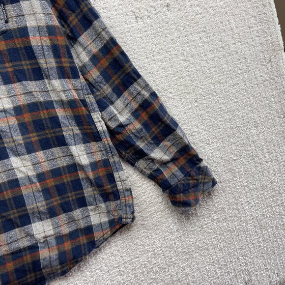 Billabong Shirt Mens M Blue / Brown Plaid Long Sleeve Flannel Core Fit / Stretch - Picture 5 of 14